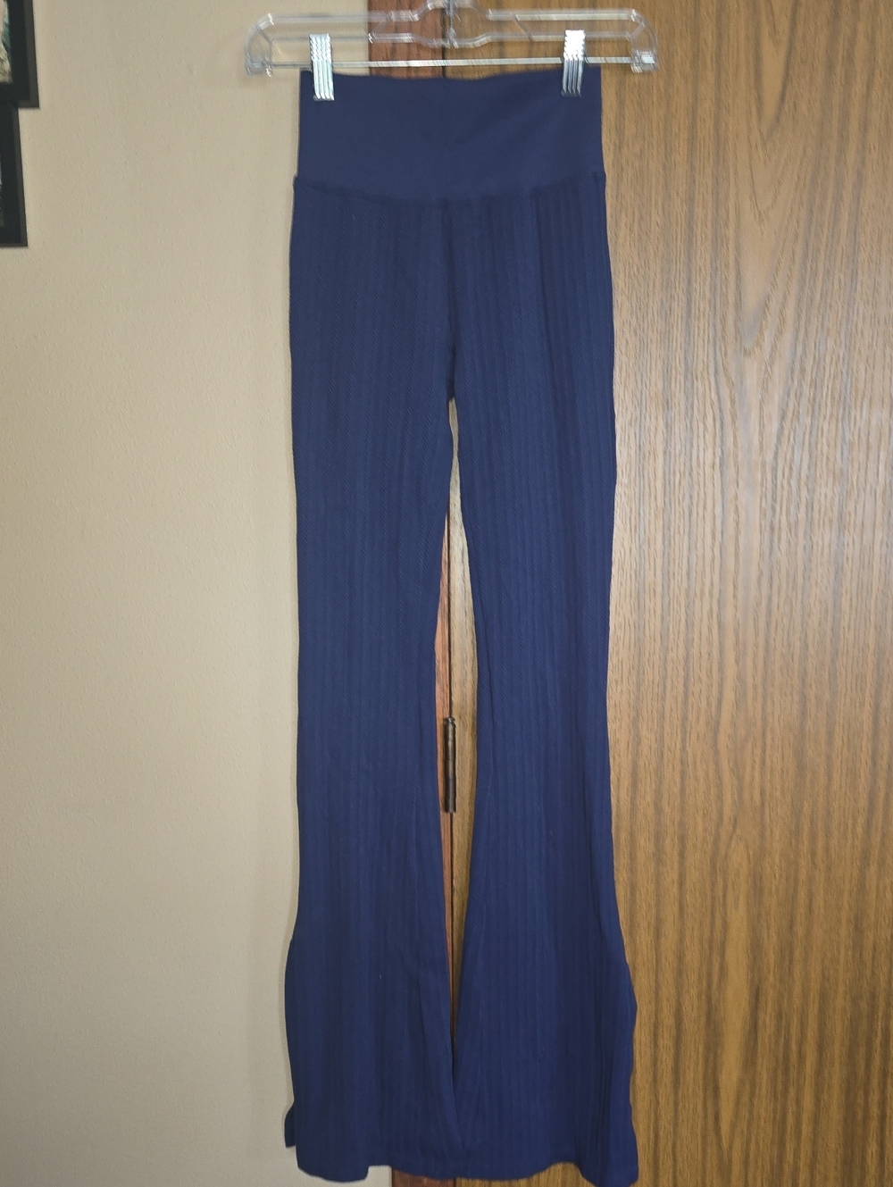 PINK Victoria's Secret Navy Ribbed Flare Pants